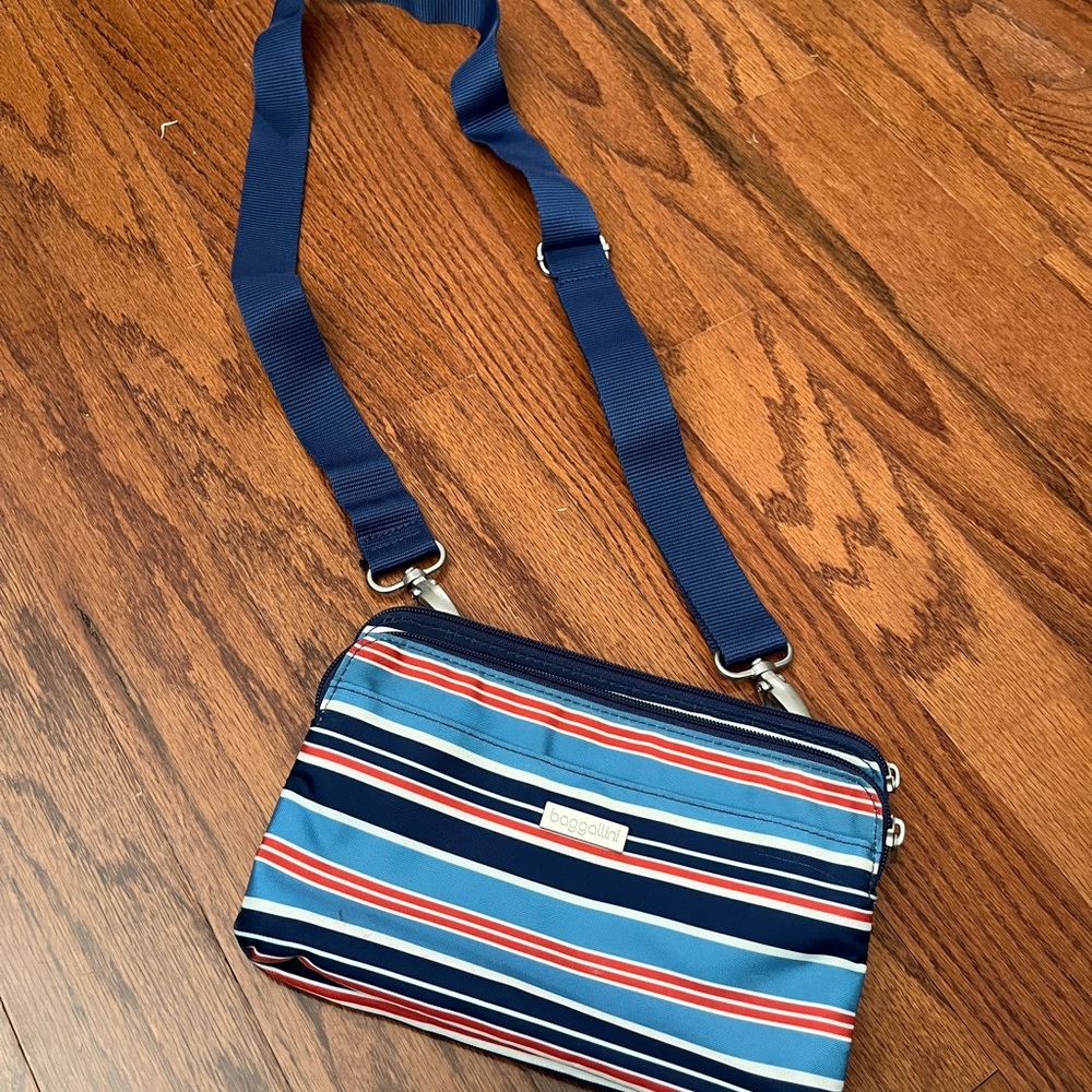 Baggallani Blue Striped Women Bag